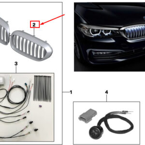 BMW 5 Touring G31 Right Radiator Grille 63172466466 ORIGINAL