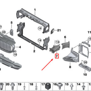 BMW 6 Gran Turismo G32 Right Brake Air Duct 51747415666 ORIGINAL