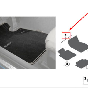 BMW 2 Cabrio F23 Front Floor Mat Set 51472220180 2220180 ORIGINAL