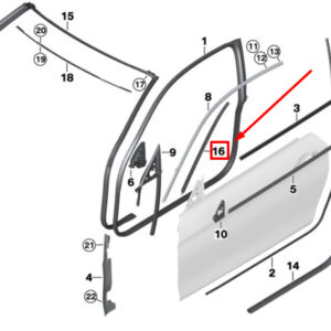 BMW 4 Cabrio F33, F83 Front Left A-Pillar Seal 51767279767 7279767 ORIGINAL