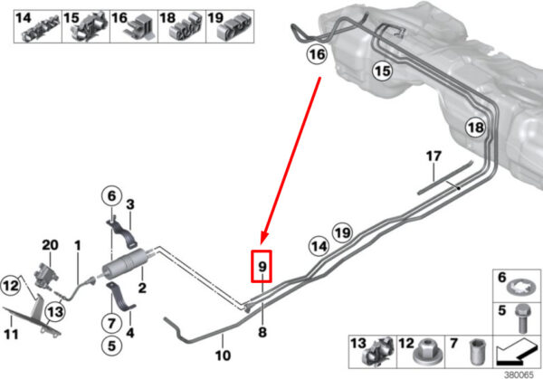 BMW 2 Cabrio F23 Fuel Return Line 7271020 16127271020 ORIGINAL