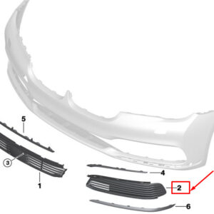 BMW 7 G11 Front Right Bumper Air Inlet Open Grille 51117358788 ORIGINAL