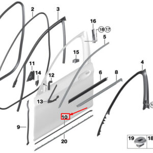 BMW 7 G11 Front Right Door Entrance Gasket 51767341642 ORIGINAL