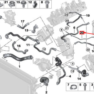 BMW X7 G07 Expansion Tank-Cylinder Head Pipe 17129894790 ORIGINAL