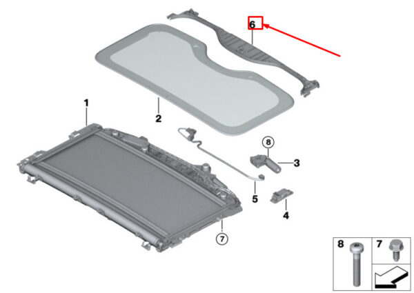 BMW X7 G07 Inner Sunroof Covering 54107454039 ORIGINAL
