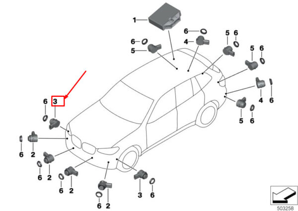 BMW X3 G01 PDC Parking Sensor 66206840238 ORIGINAL