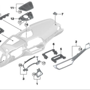 BMW 3 G20, G28 Windscreen Defroster Middle Trim 51456831283 6831283 ORIGINAL