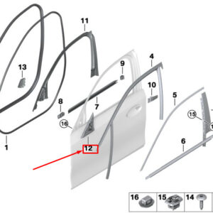 BMW 3 G20 Outer Left Mirror Triangle Seal 51217432203 ORIGINAL