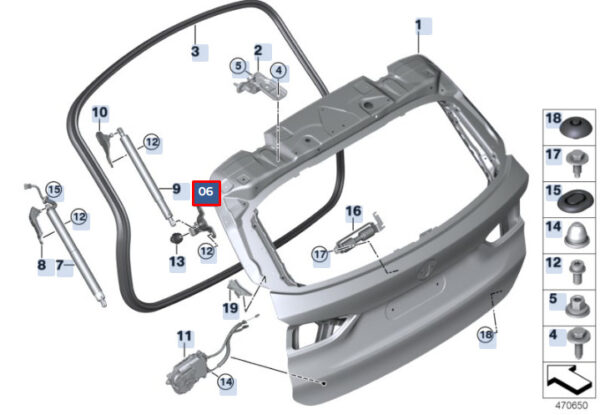 BMW X1 F48 Feedback Lever Right 51247482233 7482233 ORIGINAL