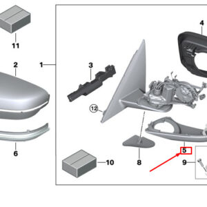 BMW 7 G11 Right Mirror Lower Housing Section 51167408456 ORIGINAL
