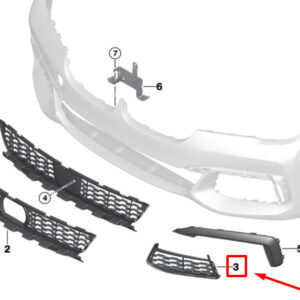 BMW 7 G11, G12 Front Left Bumper Grill 51118092713 8092713 ORIGINAL