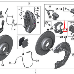 BMW 5 Touring G31 Rear Left Brake Caliper Mount Bracket 34206884797 ORIGINAL