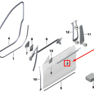 BMW 6 G32 Front Right Door Outer Channel Cover 7392350 51337392350 ORIGINAL