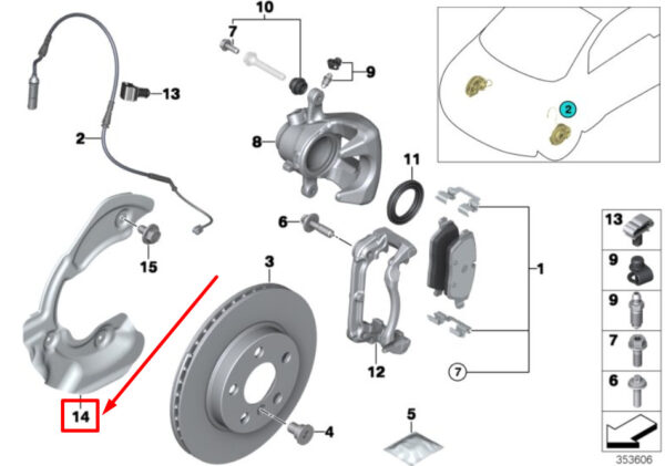 BMW i3 I01 Front Left Brake Disc Protection 34116799327 6799327 ORIGINAL
