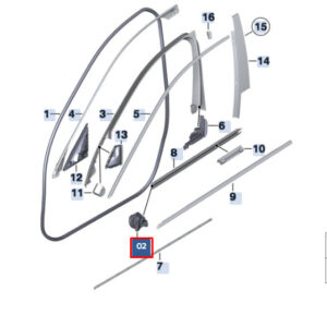 BMW 5 F10 Closing Panel A-Pillar Right Seal 51337224550 ORIGINAL