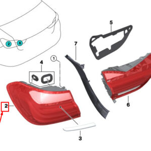 BMW 7 G11 Rear Right Taillight Lamp RHD 63217342964 ORIGINAL