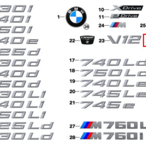 BMW 7 G11, G12 Right Trunk Lid Lettering 51147471972 7471972 ORIGINAL