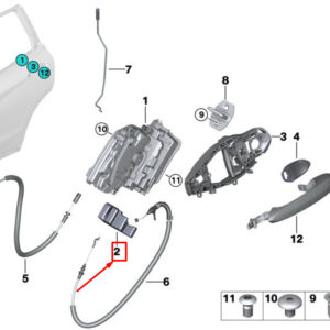 BMW X3 G01 Rear Left Door Lock Sealing 51227432885 ORIGINAL