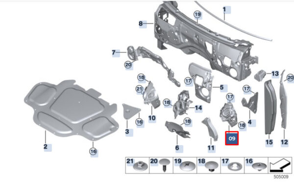 BMW X6 G06 Right Engine Compartment Sound Insulation 51487214662 ORIGINAL