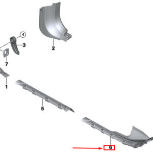 BMW 7 G11 Inner Rear Right Entrance Cover Strip 51477990506 ORIGINAL