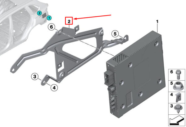 BMW X3 G01 TV Module/Amplifier Holder 65156801462 ORIGINAL