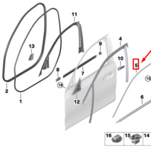 BMW 3 G20 Front Left Door Top Window Frame Trim 7465165 51337465165 ORIGINAL