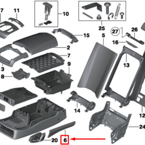 BMW 7 F01, F02 Right Leather Cover 52207229424 7229424 ORIGINAL