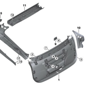 BMW 6 G32 Rear Trunk Lid Left Trim 8073811 51498073811 ORIGINAL