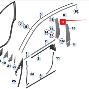 BMW 5 F07 Outer Front Right Door B-Pillar Finisher 51337453322 ORIGINAL