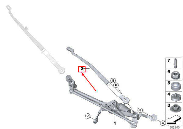 BMW X3 G01 Front Left Wiper Arm LHD 51138492674 ORIGINAL