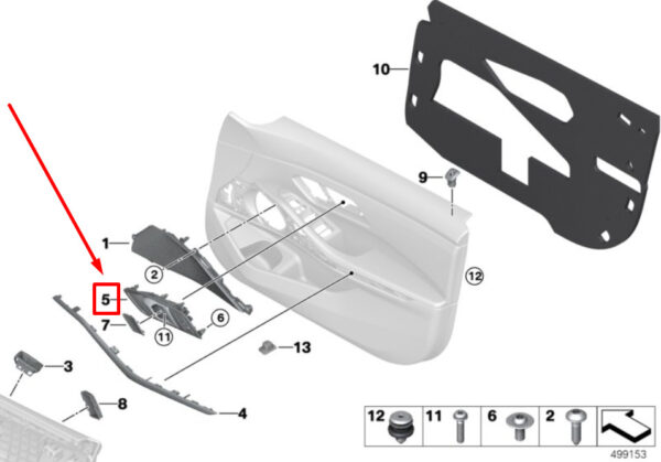 BMW 3 G20 Front Left Interior Opening Handle 7945701 51417945701 NEW GENUINUINE