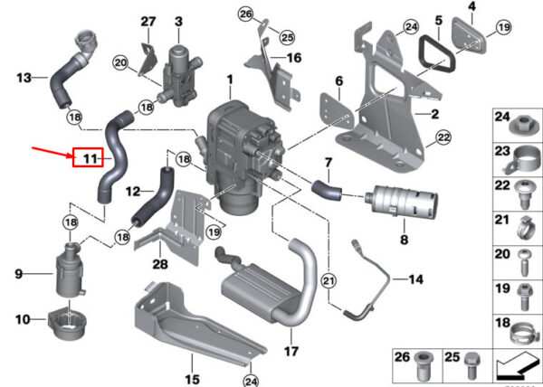 BMW 3 G20 Engine Coolant Hose 64126835261 ORIGINAL