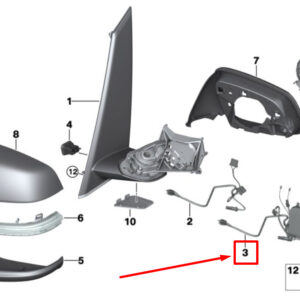 BMW 2 F45 Front Right Outside Mirror Electronics 7444922 67137444922 ORIGINAL