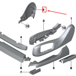BMW 6 Gran Turismo G32 Inner Front Right Seat Trim 52107405740 ORIGINAL
