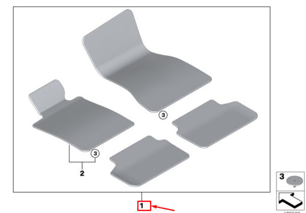 BMW 3 G20 Floor Mat Set LHD 51478097540 ORIGINAL