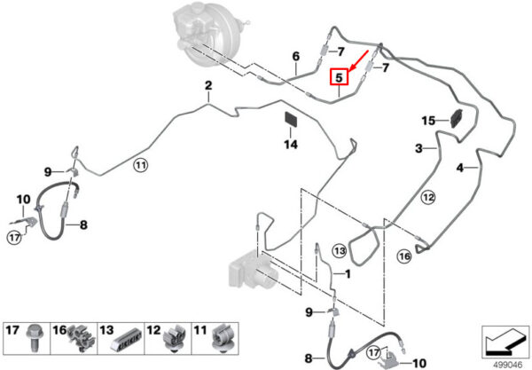 BMW 3 G20 Brake Pipe 34306891443 ORIGINAL