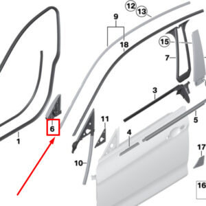 BMW 4 F36 Front Right Door Corner Moulding 7284418 51337284418 ORIGINAL