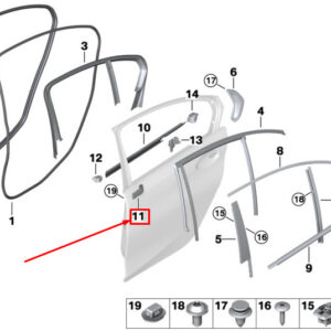 BMW 3 G20 Rear Right Door B-Pillar Sealing 51357407434 ORIGINAL