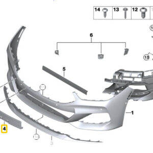 BMW 8 Coupe G15 M F92 Front Bumper License Number Holder 51118079770 ORIGINAL