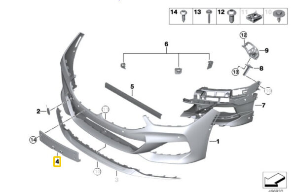 BMW 8 Coupe G15 M F92 Front Bumper License Number Holder 51118079770 ORIGINAL