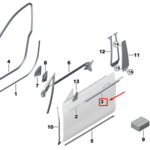 BMW 6 Gran Turismo G32 Outer Front Left Channel Cover 51337392349 ORIGINAL