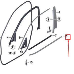 BMW X3 F25 Front Right Exterior Door Channel Cover 51337205714 ORIGINAL