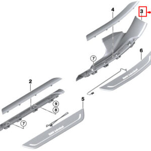 BMW 7 G11 Inner Rear Right Entrance Cover Strip 51477407316 ORIGINAL
