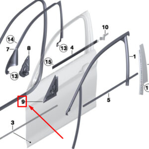 BMW 1 F20 Front Right Mirror Triangle Outer Seal 51337241208 7241208 ORIGINAL