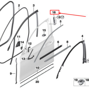 BMW 7 G11 Top Right B-Column Sealing 51337450504 ORIGINAL