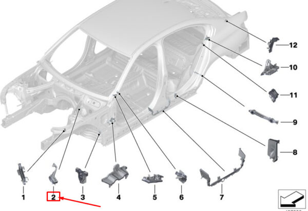 BMW 3 G20 Right Support Shaped Part 41007481830 ORIGINAL