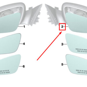 BMW 2 F22, F87 Front Right Door Mirror Glass 7471690 51167471690 ORIGINAL