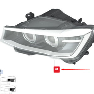 BMW X3 F25 Front Right Headlight RHD 63117334076 7334076 ORIGINAL