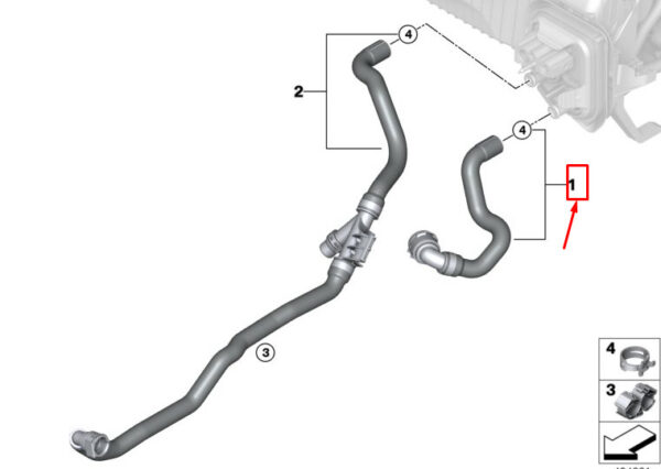 BMW 3 G20 Coolant Feed Hose 64219398952 ORIGINAL