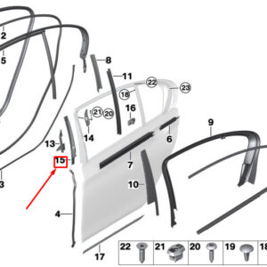 BMW 7 G11 Rear Right Door Window Frame Support 51717383832 ORIGINAL